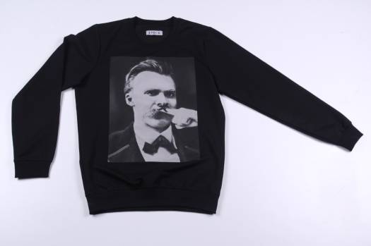 Siyah Nietzsche Baskılı Stoic Sweatshirt - 1